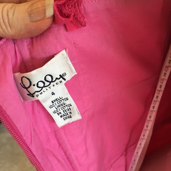 Lilly Pulitzer vintage pink cotton eyelet dress, 4 - Picture 4 of 4